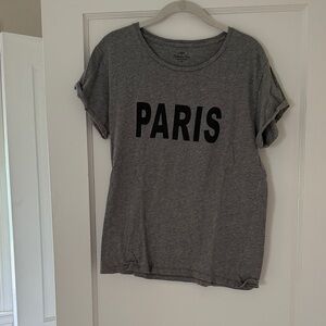 Gray T-Shirt with Paris Print